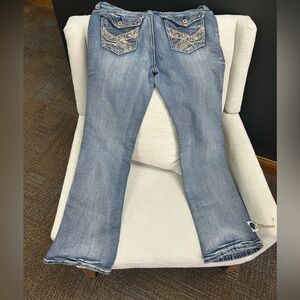 Women's Blue Jeans with Embroidered Pockets